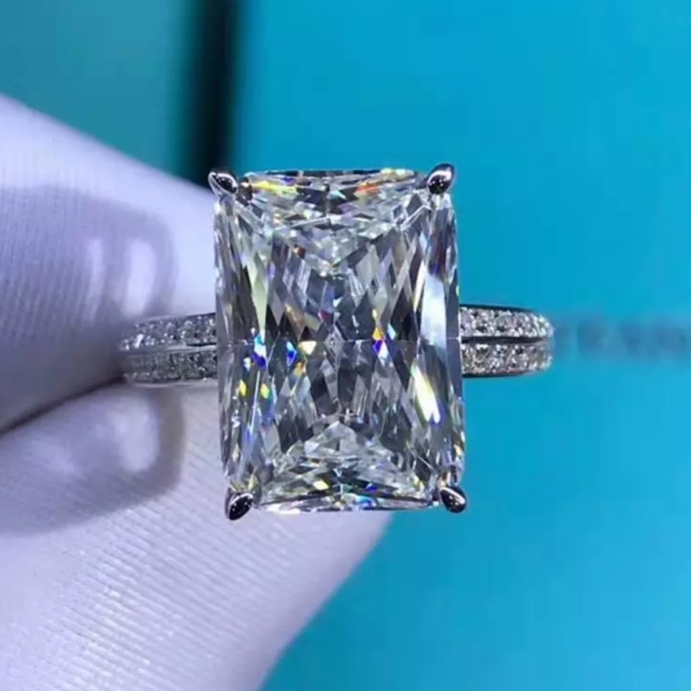 Sterling silver engagement wedding ring - Picture 2 of 4